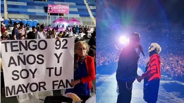 Christian Nodal le canta a fan de 92 años