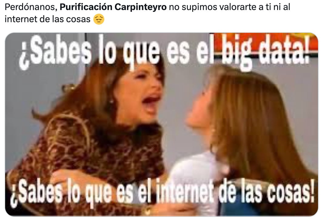 Los memes de Purificación Carpinteyro sobre Internet de las Cosas cuando confrontó a Claudia Sheinbaum