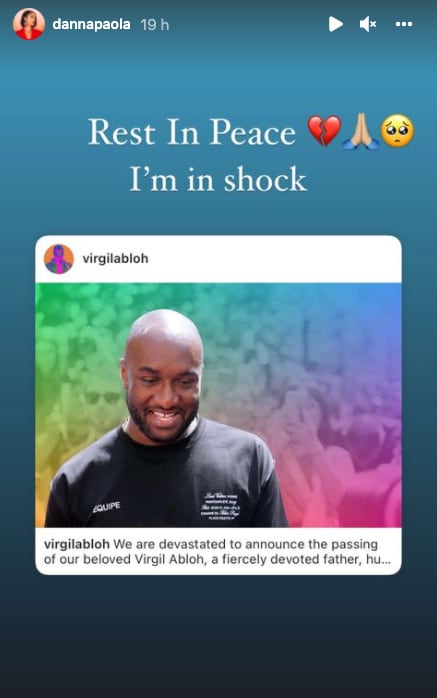 Danna Paola dedica mensaje a Virgil Abloh