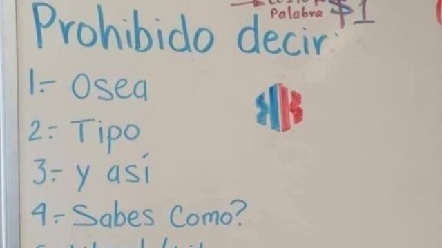 Anuncio que prohíbe pronunciar algunas frases y palabras