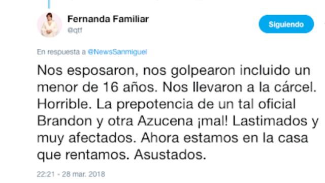 Golpear, maltratar, someter y detener a una familia que llega de visita a una ciudad y pretende, en el peor de los casos circular en una calle cerrada, es un exceso por donde quiera que se le vea