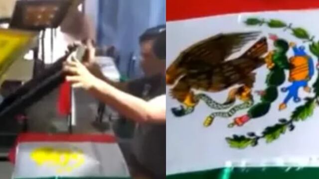 Escudo de México pintado en serigrafía.