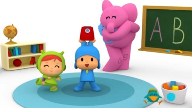 Pocoyó se divierte en la escuela