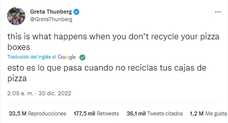 Greta Thunberg se burla de Andrew Tate por su detención