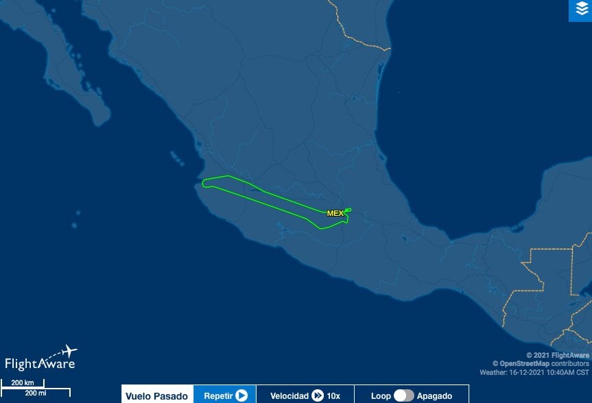 Vuelo del avión presidencial