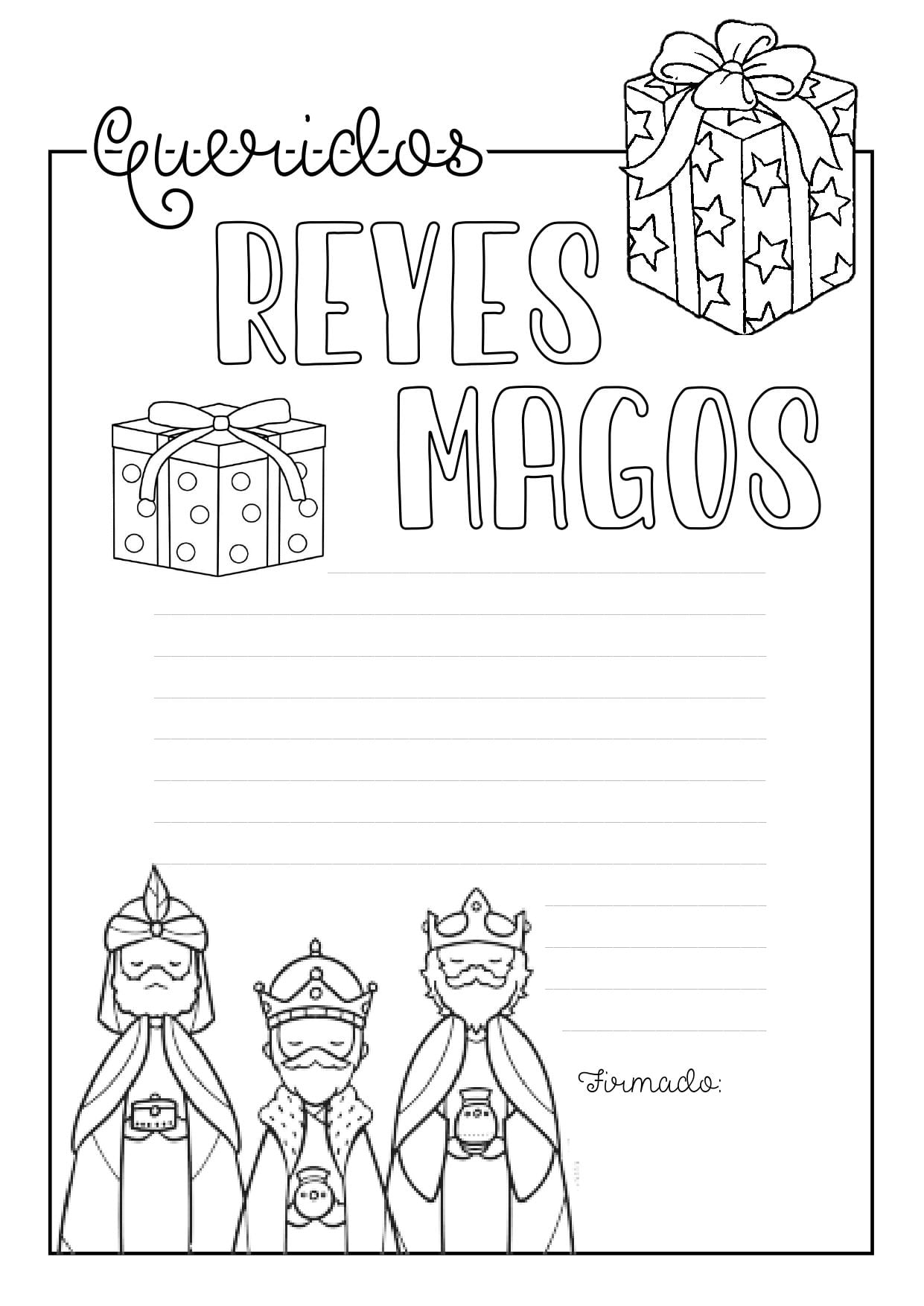 Carta a los Reyes Magos para colorear: 5 bonitas plantillas que puedes imprimir