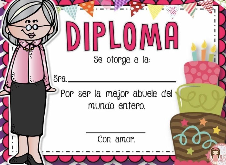 Tarjeta para el Día de los Abuelos diploma 1