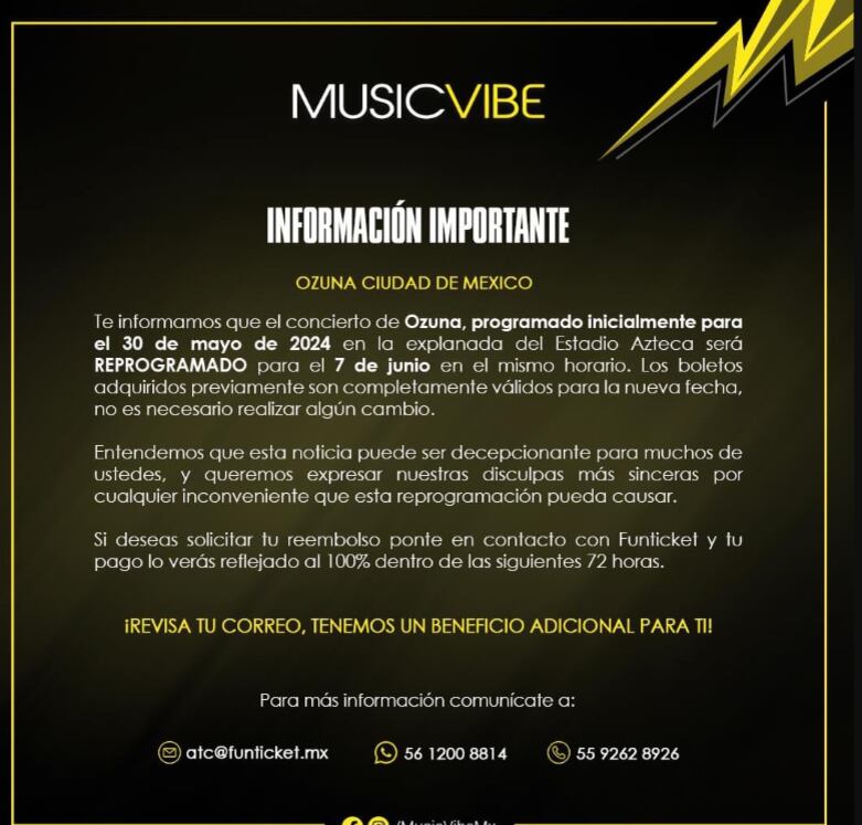 Ozuna reprograma su concierto en CDMX y hay premio de consolación por la nueva fecha