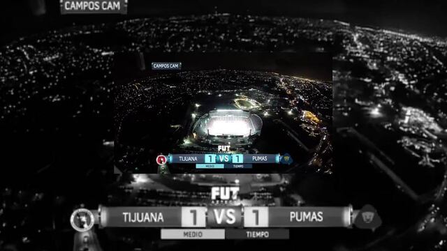 Tijuana y Pumas empatan 1-1 en el primer tiempo
