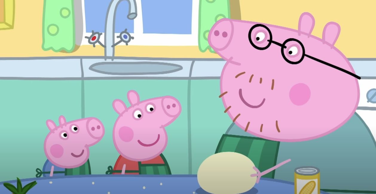 Peppa Pig aprende de cocina con Papá Cerdito
