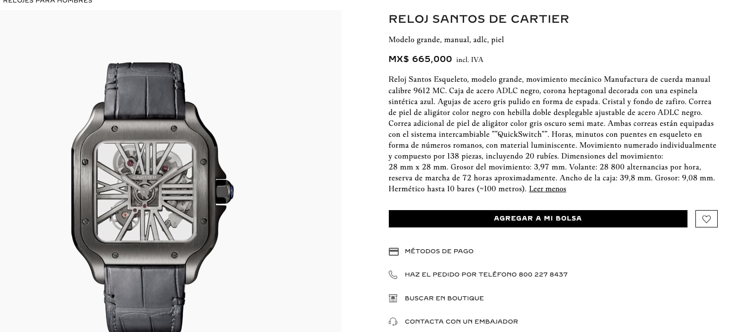 Reloj Cartier que tiene Christian Nodal.