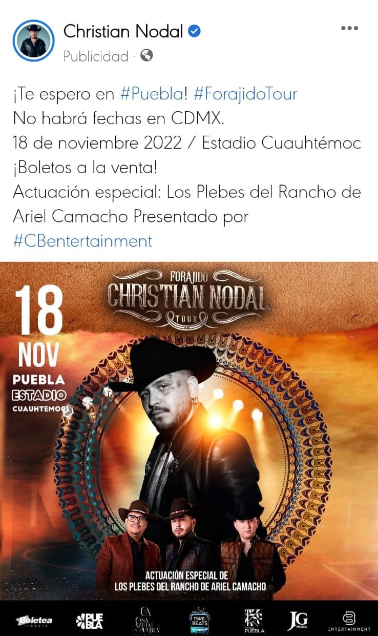 Publicidad de Christian Nodal