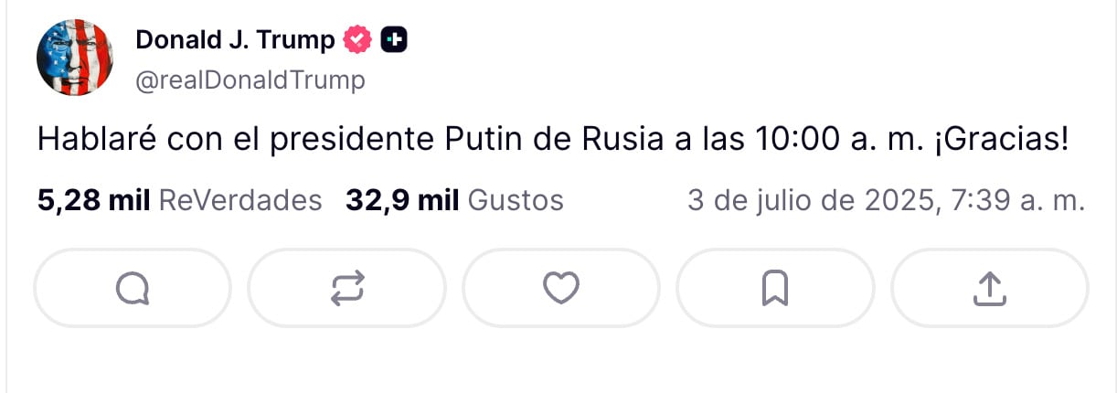 Donald Trump y Vladimir Putin conversaron por teléfono