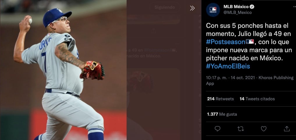 Julio Urías rompió otro récord en las Grandes Ligas