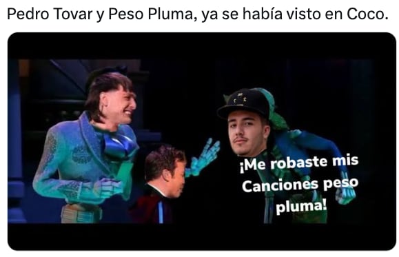 Memes comparan a Peso Pluma con Ernesto de la Cruz de Coco por no reconocer a Pedro Tovar