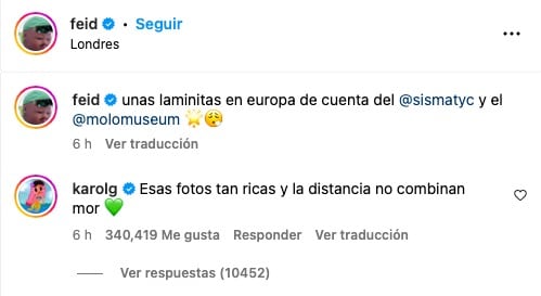 Karol G ya no oculta su amor por Feid