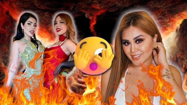 Gomita bien feliz dando entrevista mientras Sol León y su hija posan detrás de ella para tratar de robarle cámara