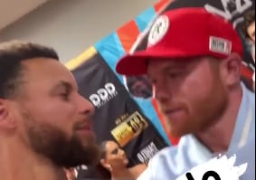 Canelo y Stephen Curry (Foto: Captura de video)