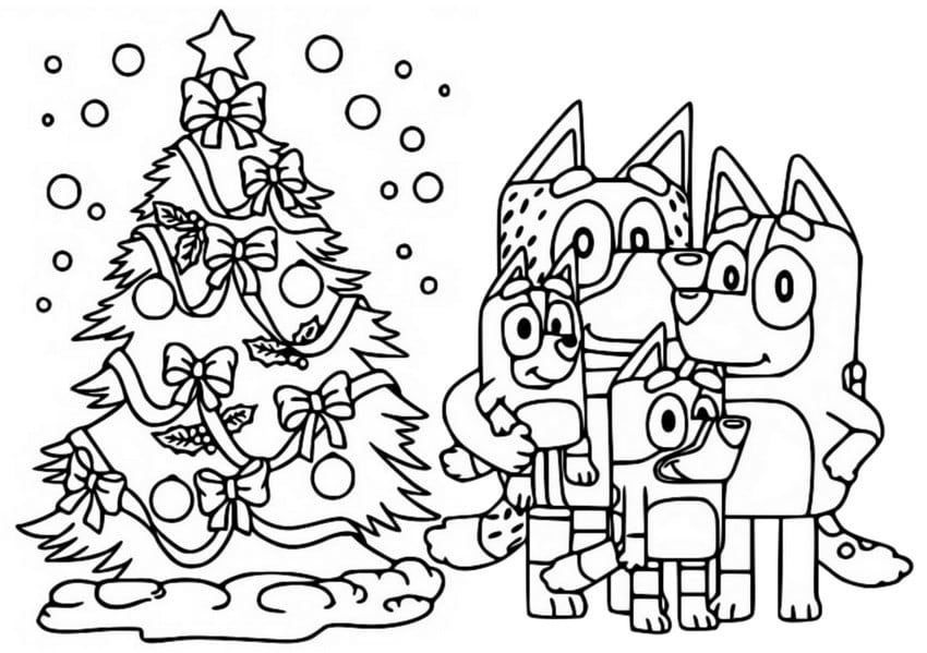 Dibujos de Bluey de Navidad