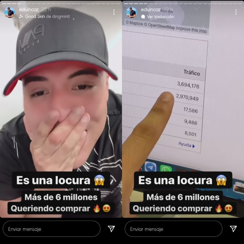 Eduin Caz vende 6 millones de prendas en 3 horas.