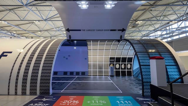 maqueta del carguero de última generación A350F