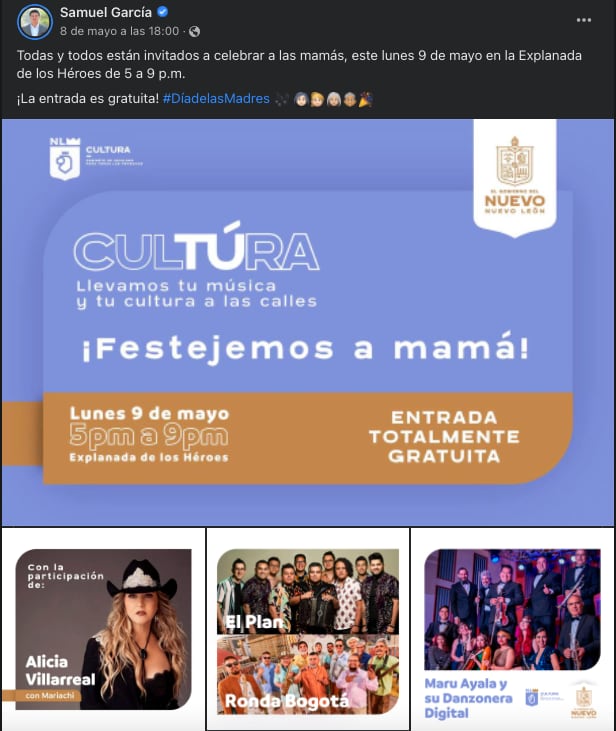 Concierto por el Día de las Madres en Nuevo León