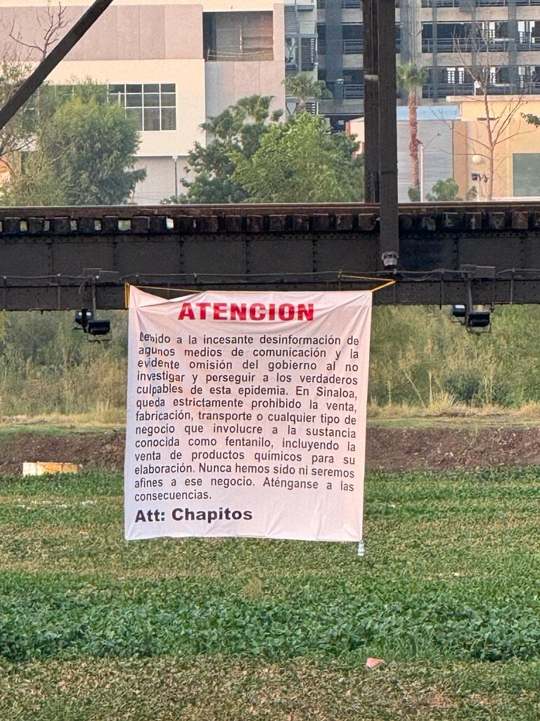 Narcomanta de Los Chapitos en Sinaloa