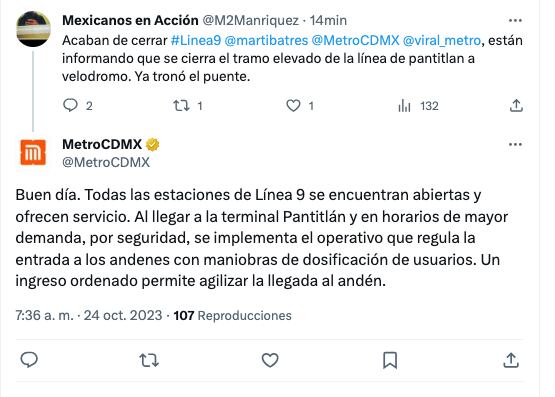 Confusión por cierres en la Línea 9