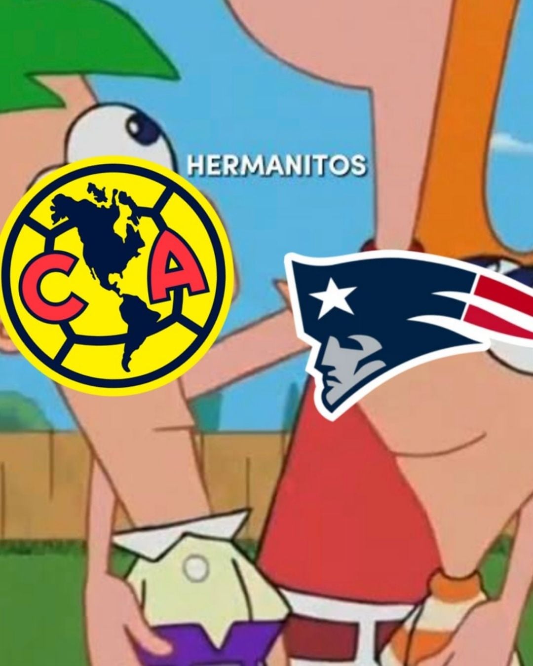 Meme Club América y New England Patriots.