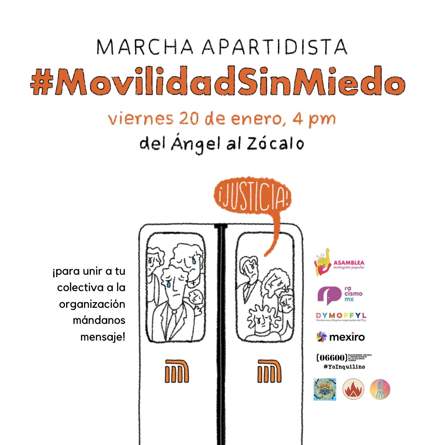 Marcha movilidad sin miedo por Metro CDMX