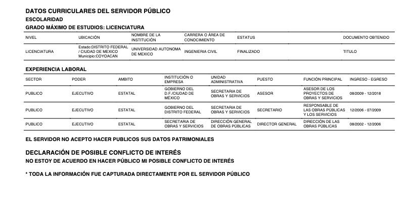 Declaración patrimonial Jorge Arganis Díaz Leal
