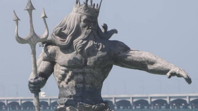 Estatua de Poseidón en Progreso, Yucatán