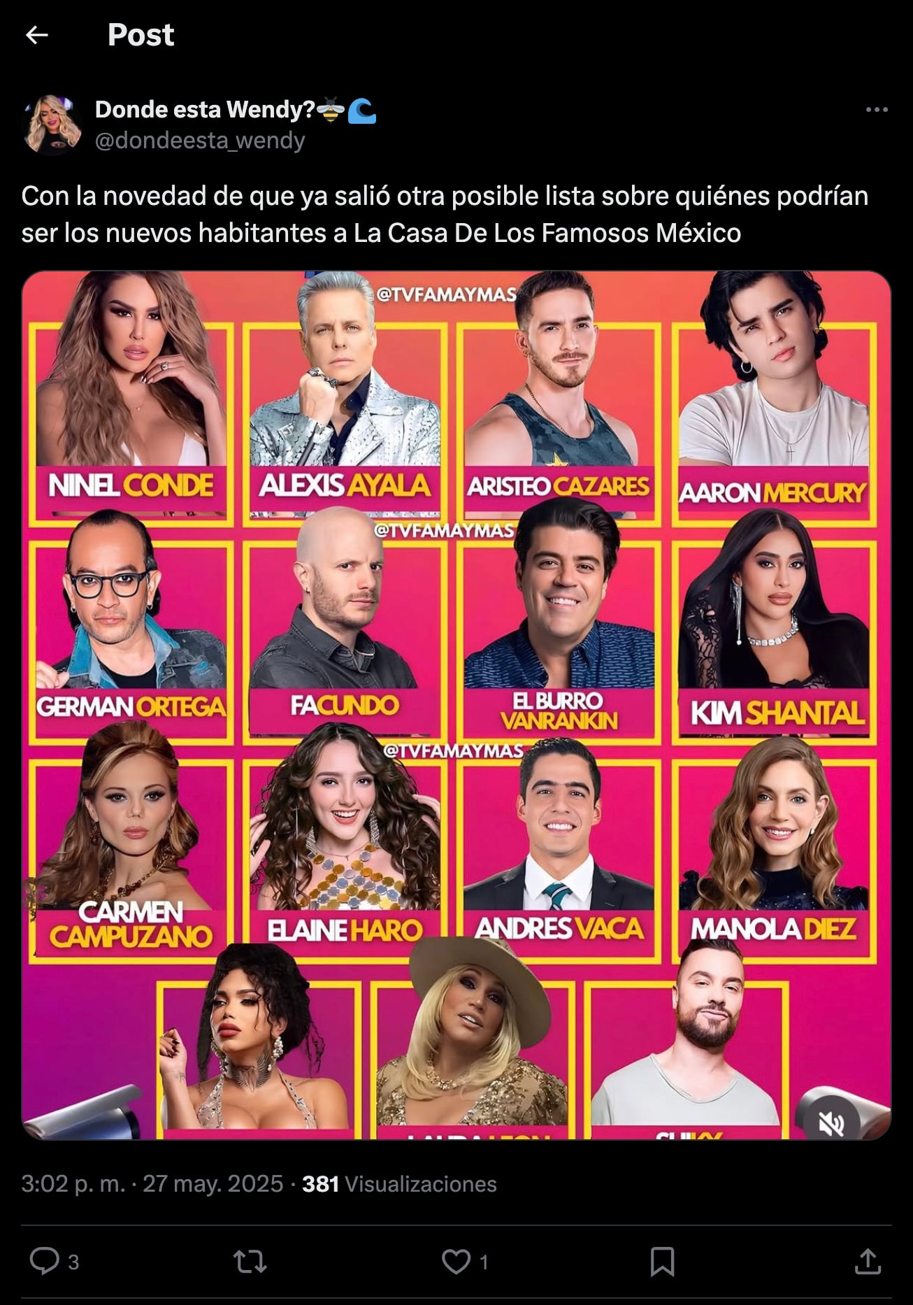 Posibles habitantes de La Casa de los Famosos México 2025