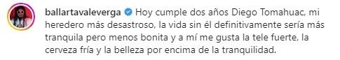 Publicación en Instagram de Carlos Ballarta