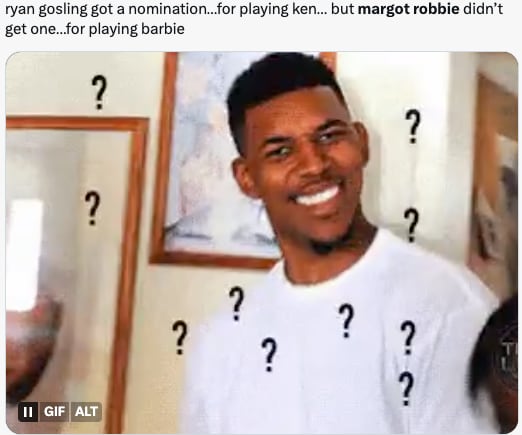 Memes reclaman a los Oscar 2024 por no nominar a Margot Robbie por Barbie