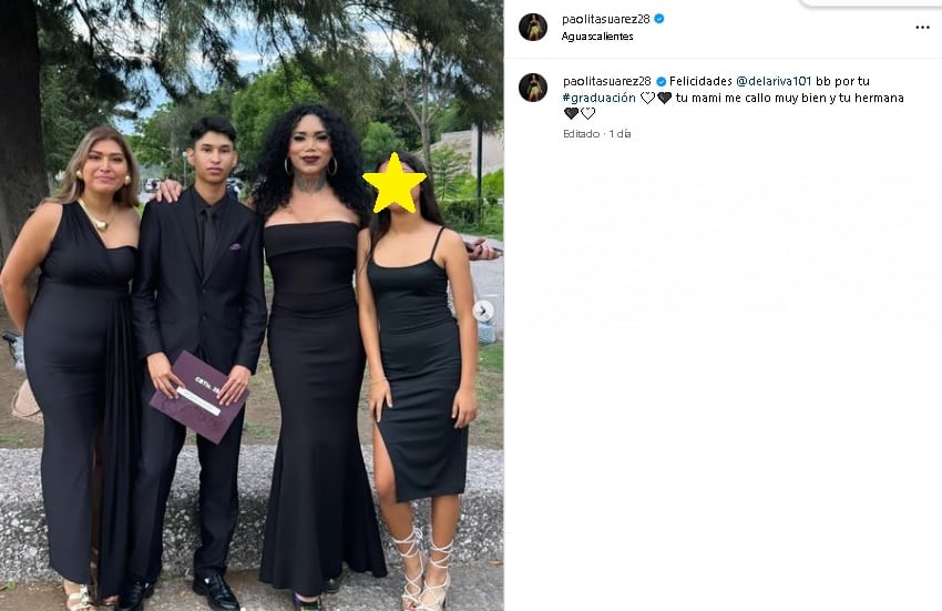 Paolita Suárez se comparte en la graduación de Carlos de la Riva.