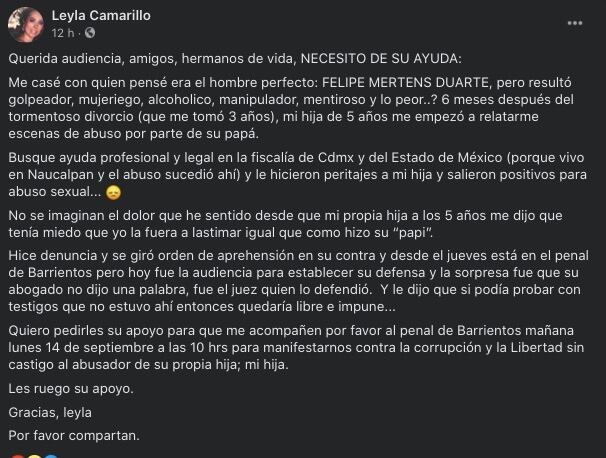 Acusación de Leyda Camarillo