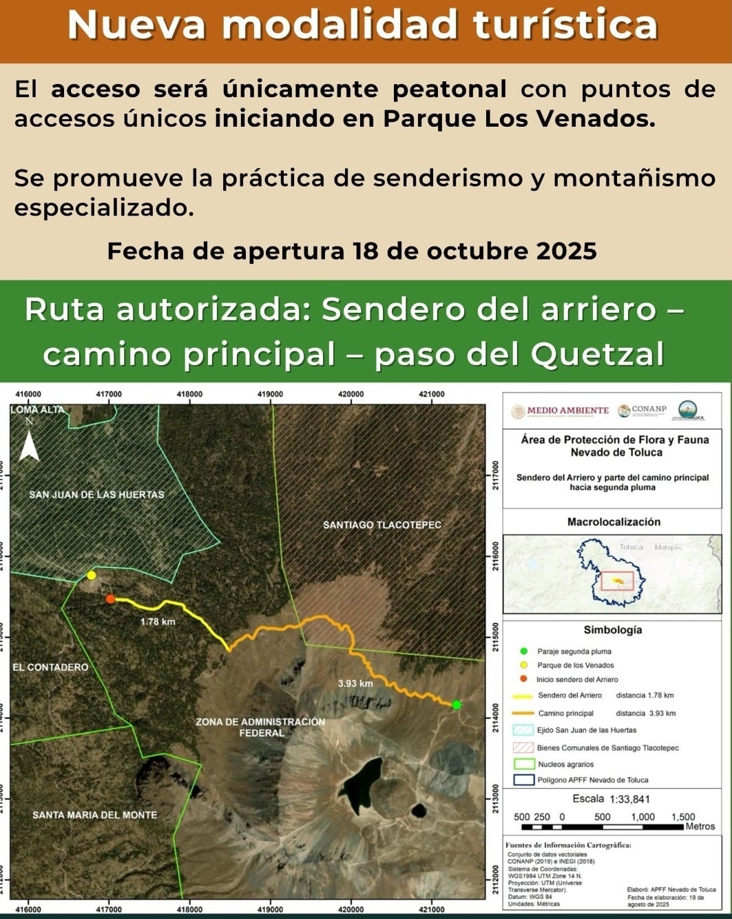 Nevado de Toluca reabre el 18 de octubre