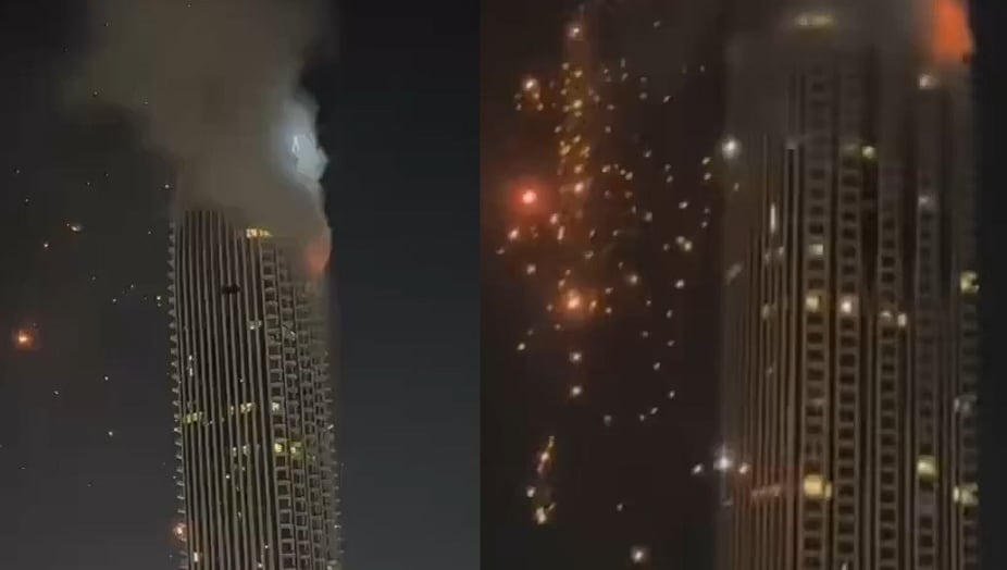 Ataque de Irán en Dubái: dron impacta torre en Creek Harbour