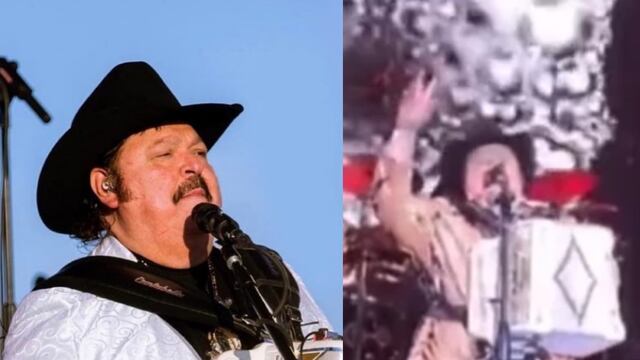 Ramón Ayala sufre caída en el escenario.