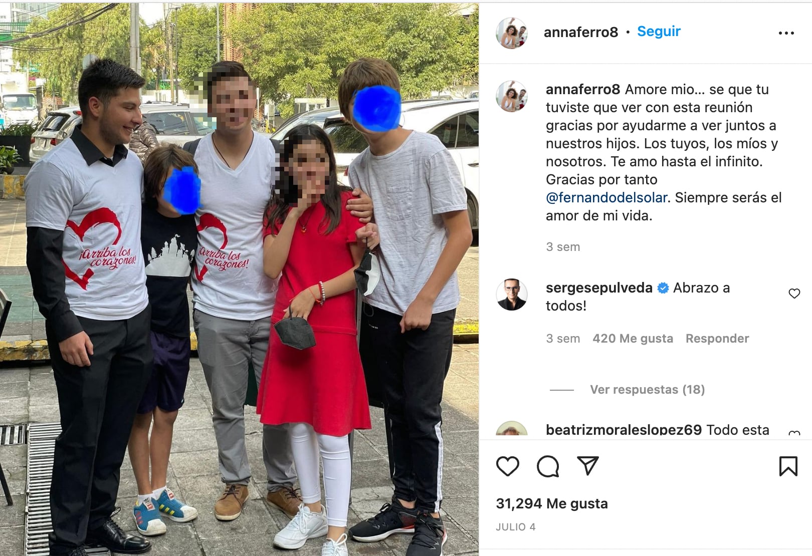 Anna Ferro compartió una fotografía junto a los hijos de Ingrid Coronado