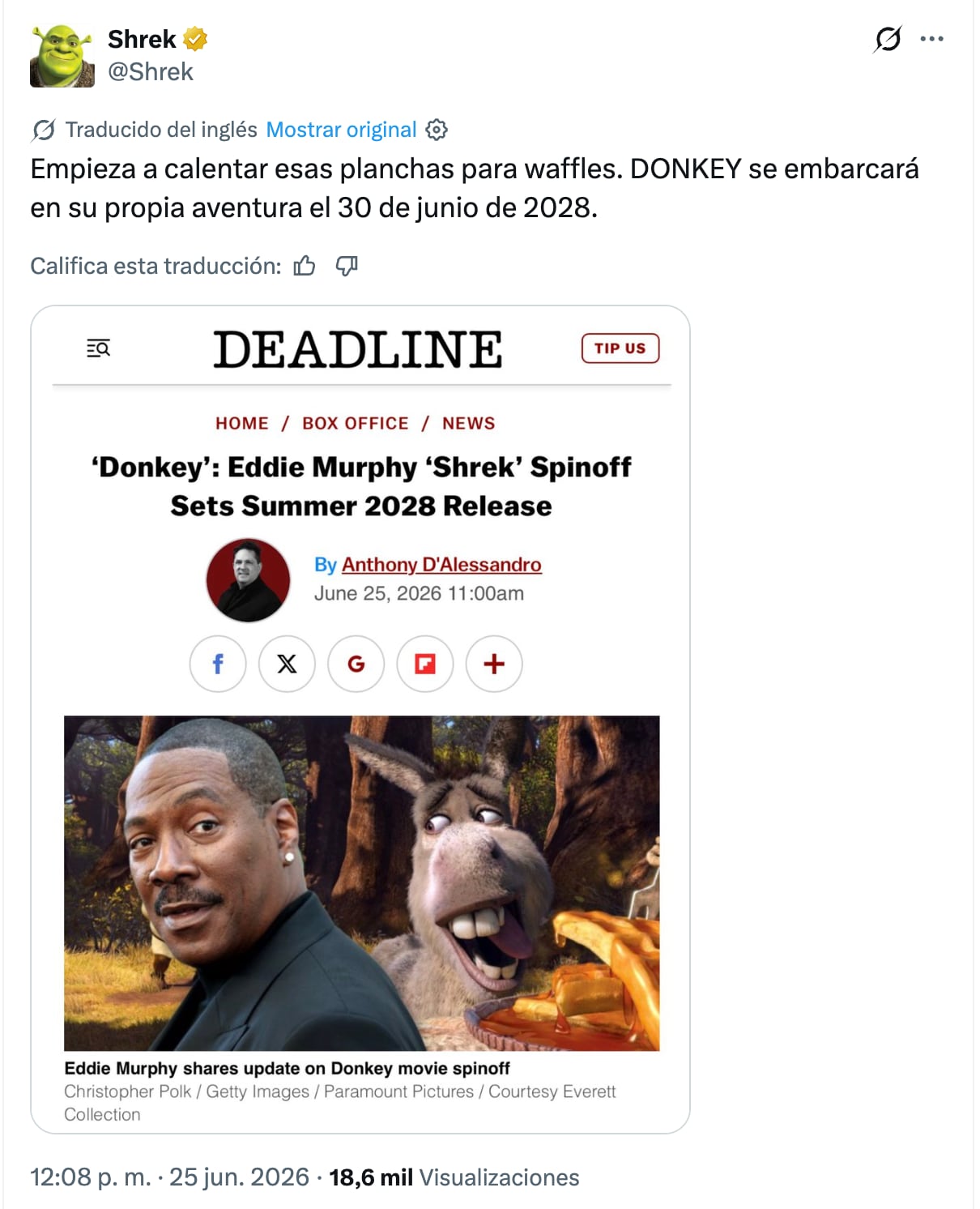 Shrek 5 aún no se estrena, pero ya se confirmó el spin-off de Burro para el 2028