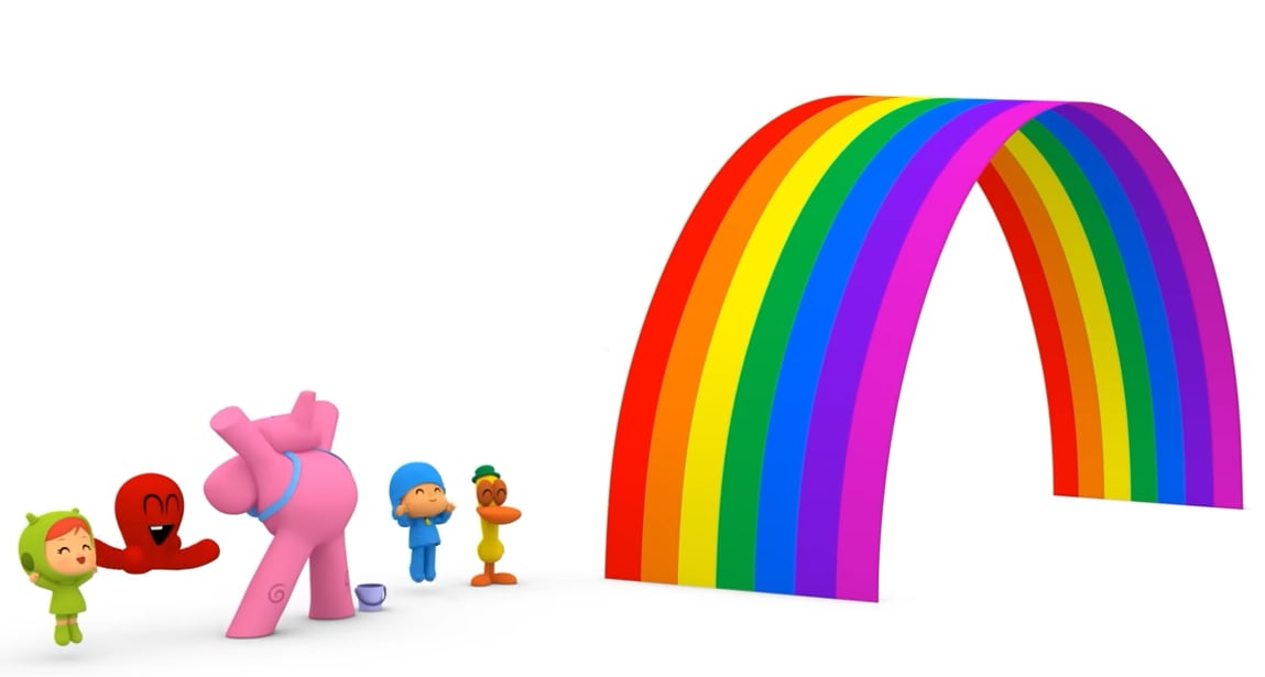 Pocoyó aprende los colores del arcoíris