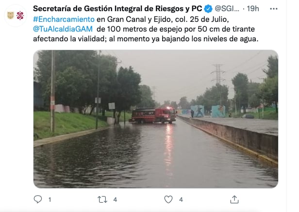 Encharcamiento en Gran Canal