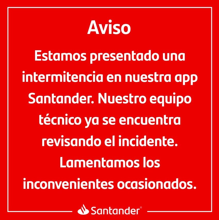 Santander México confirma errores en su app tras reportes de usuarios
