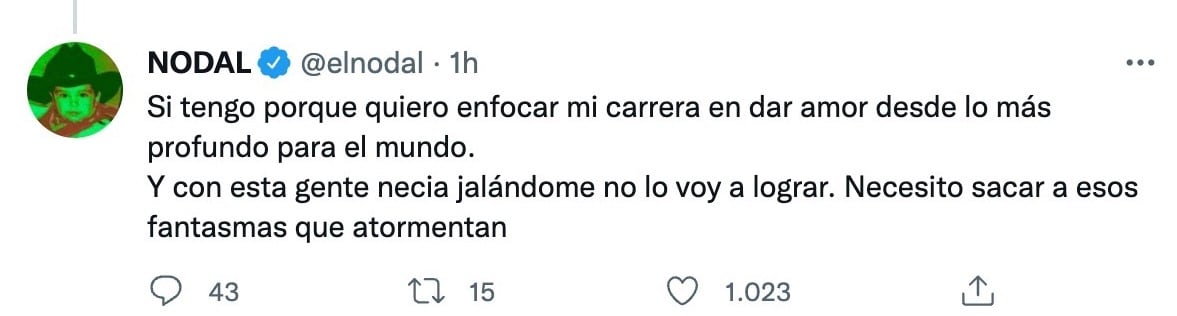 Christian Nodal quiere pasar al pasado su relación con Belinda y sanar.