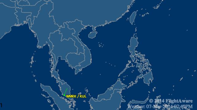 Ruta que cubría el avión desaparecido. Foto: @flightaware