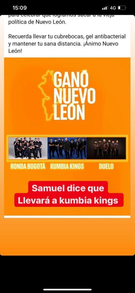 Primer cartel donde se presentaba a los Kumbia Kings
