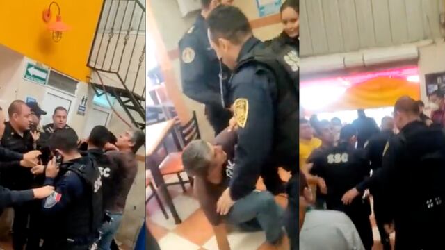 Policías de la CDMX se pelean con clientes de una taquería