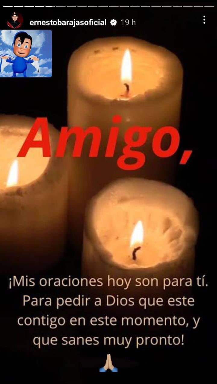 Ernesto Barajas pidiendo oraciones por Serafín Zambada